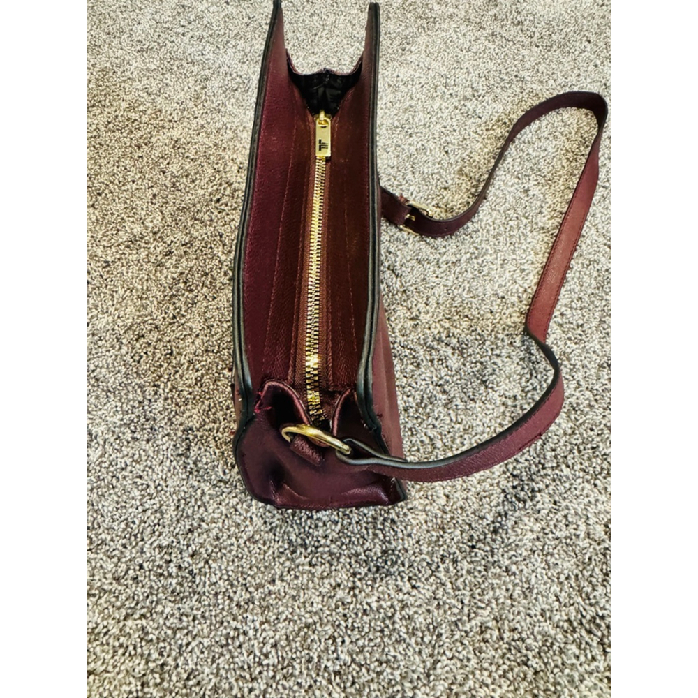 London Fog 100th Anniversary Taylor Studded Crossbody Plum Faux Leather NWT - Picture 7 of 11